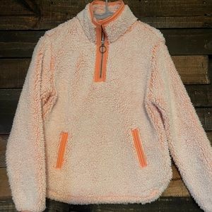 Cuddly Sherpa quarter zip pullover. Super soft and warm!